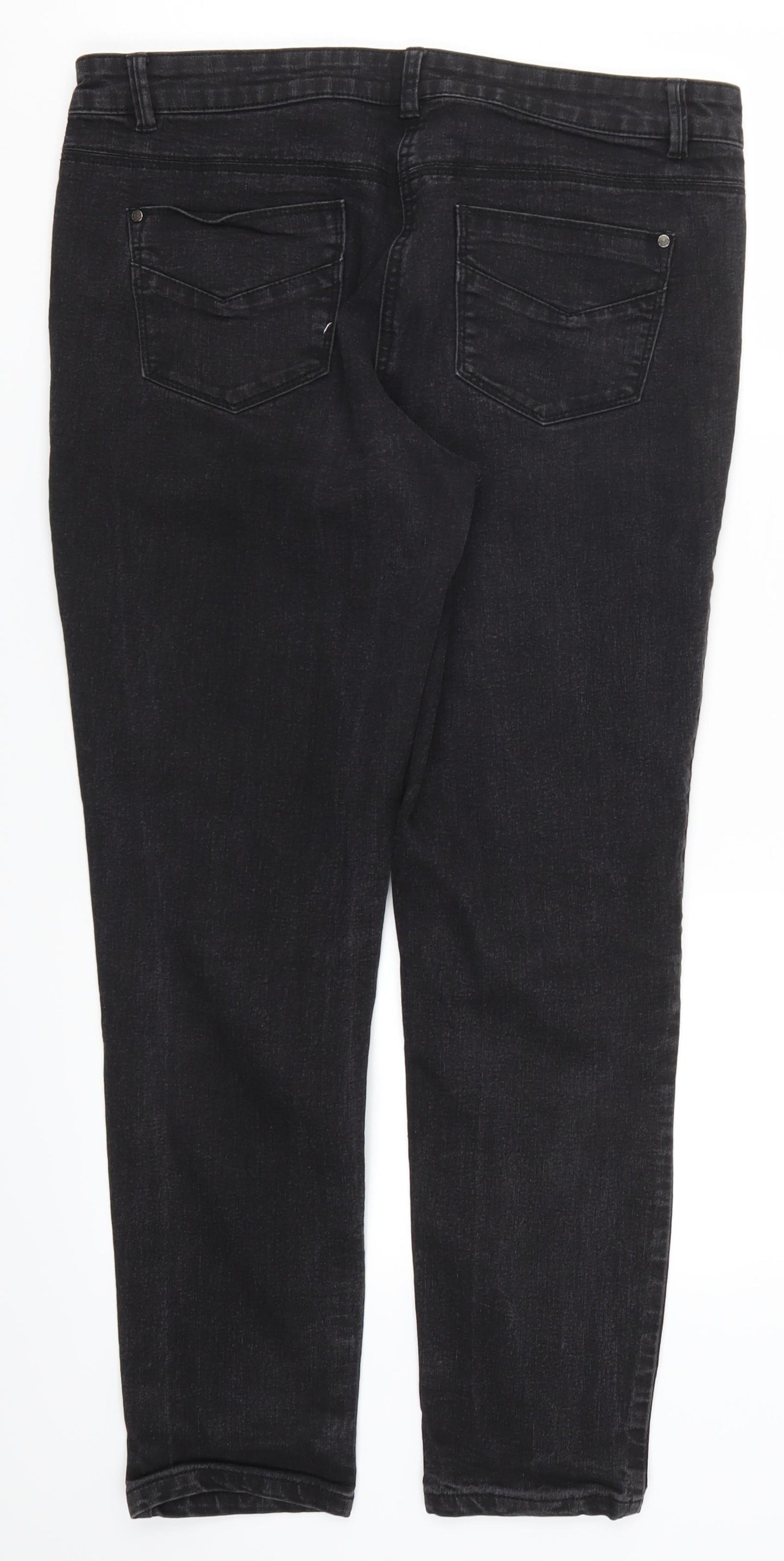 Preworn Womens Black  Denim Skinny Jeans Size 33 in L29 in