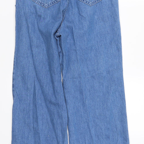 Denim Co Womens Blue  Denim Wide-Leg Jeans Size 6 L30 in - Paper Bag Waist
