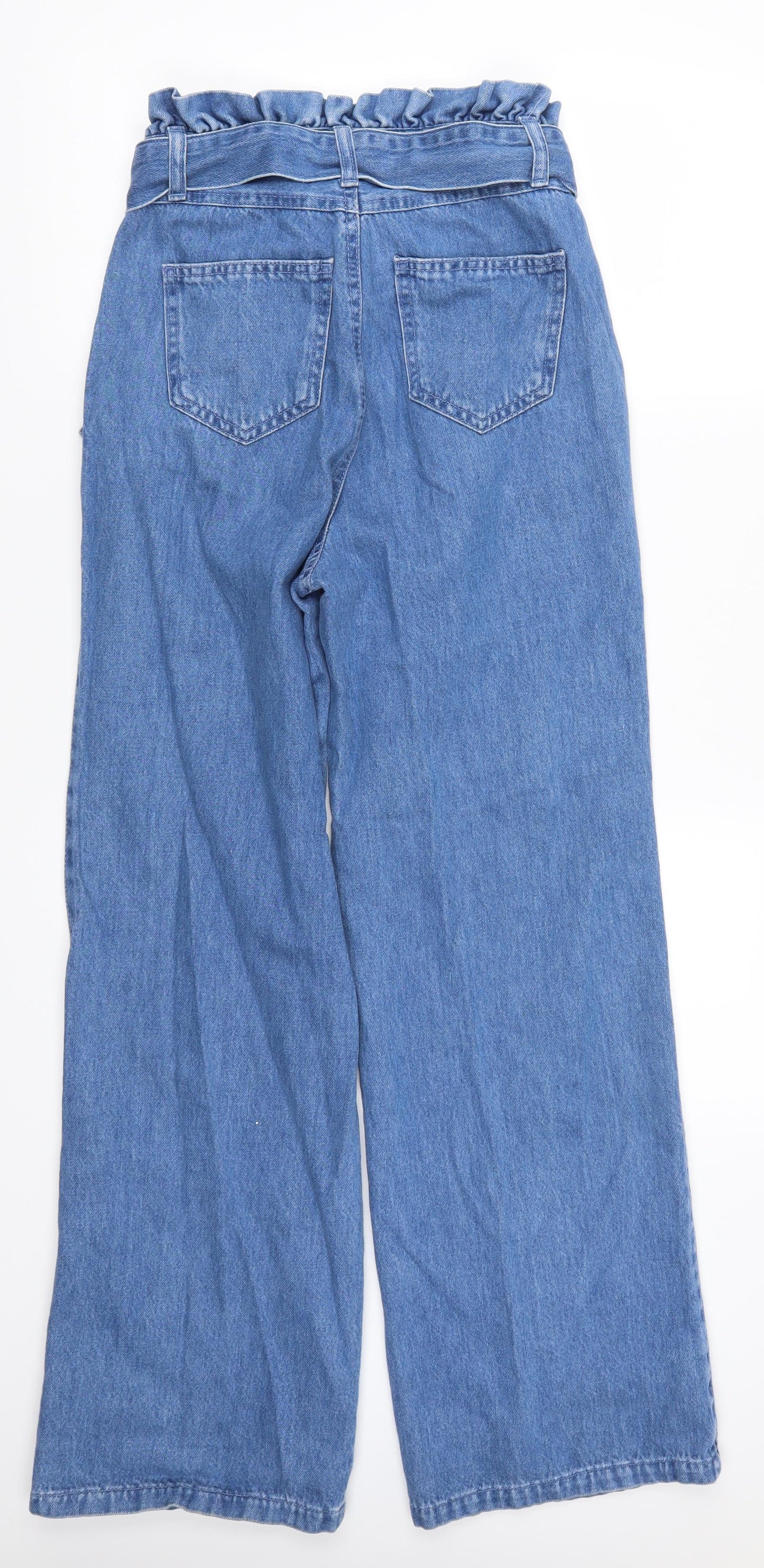 Denim Co Womens Blue  Denim Wide-Leg Jeans Size 6 L30 in - Paper Bag Waist