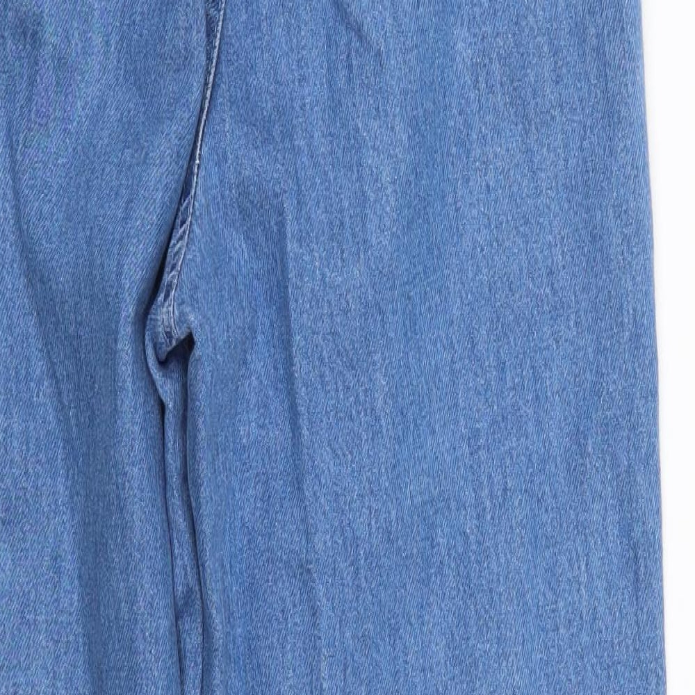Denim Co Womens Blue  Denim Wide-Leg Jeans Size 6 L30 in - Paper Bag Waist