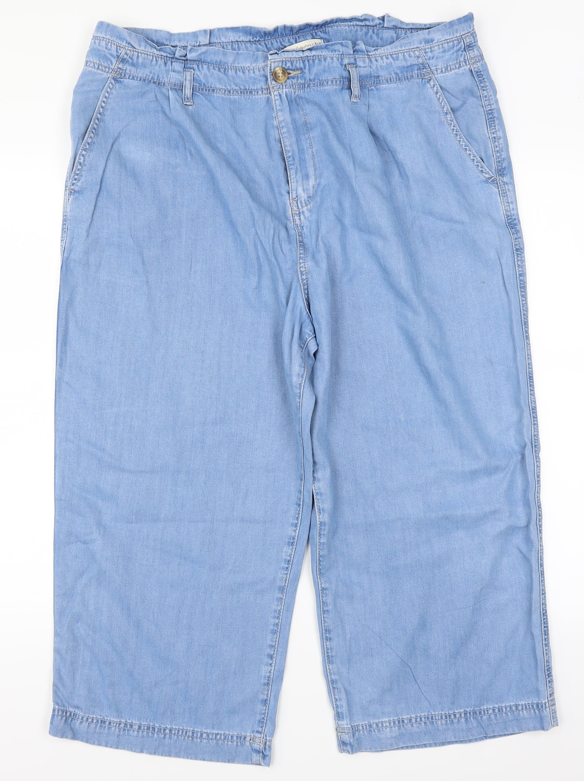 F&F Womens Blue  Denim Cropped Jeans Size 20 L21 in