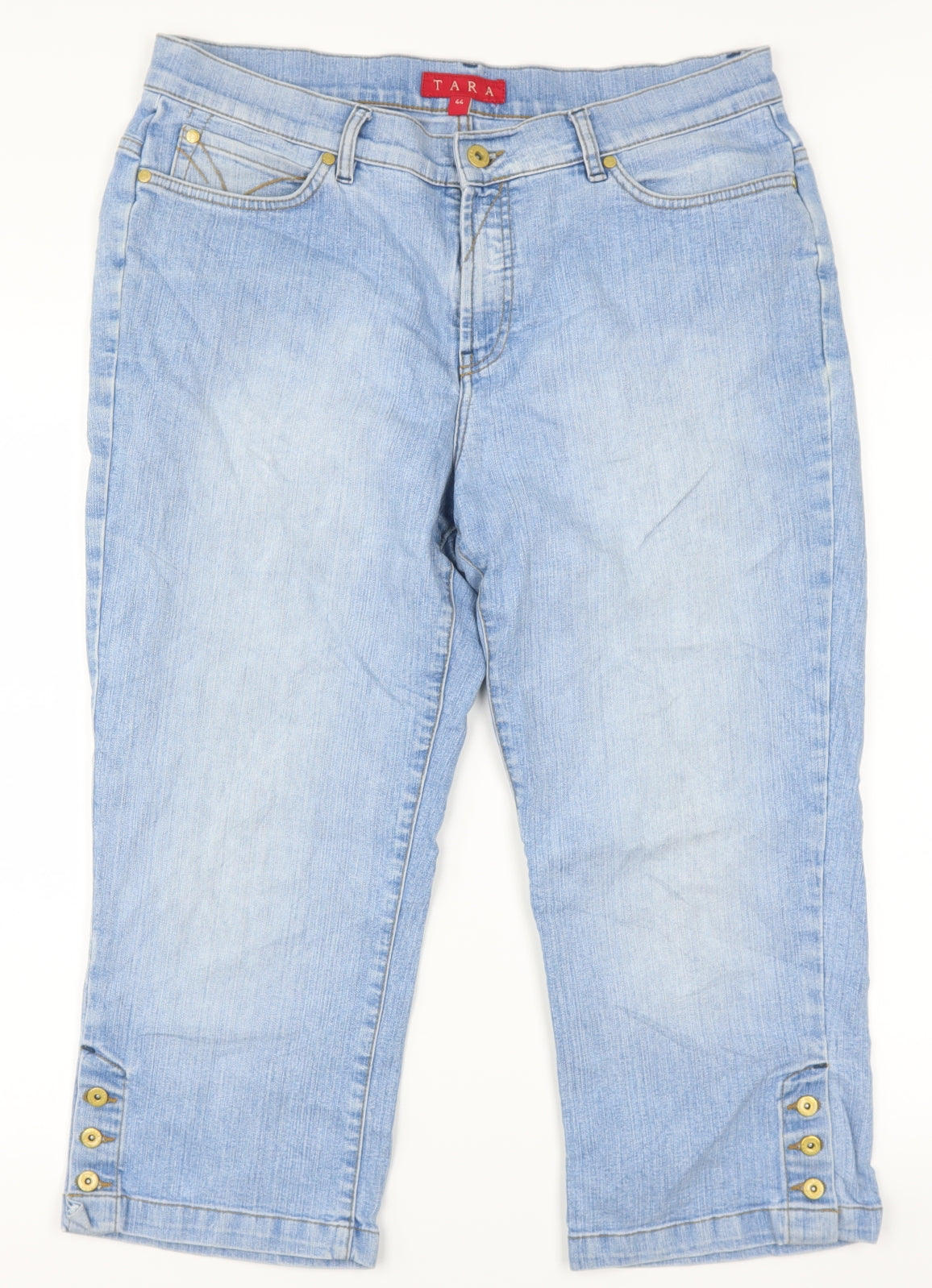 Tara Womens Blue  Denim Cropped Jeans Size 16 L22 in