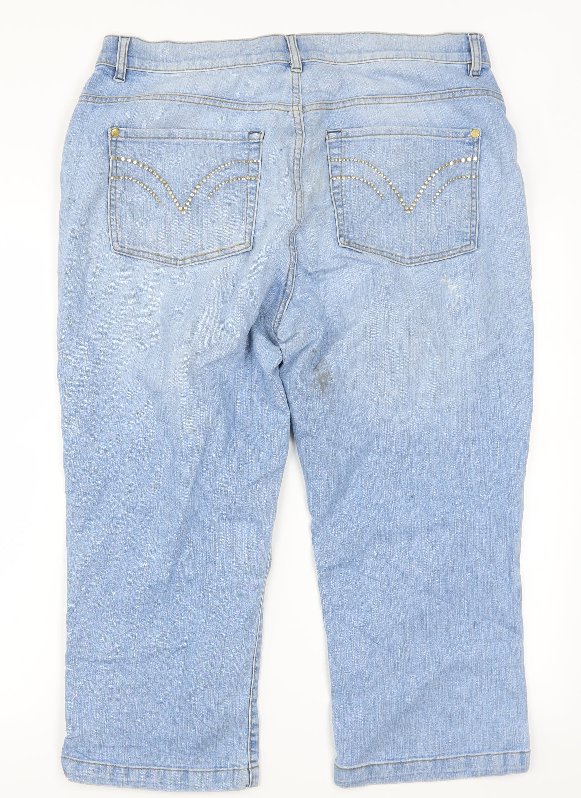 Tara Womens Blue  Denim Cropped Jeans Size 16 L22 in