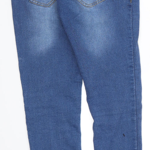 Boohoo Womens Blue  Denim Skinny Jeans Size 8 L28 in