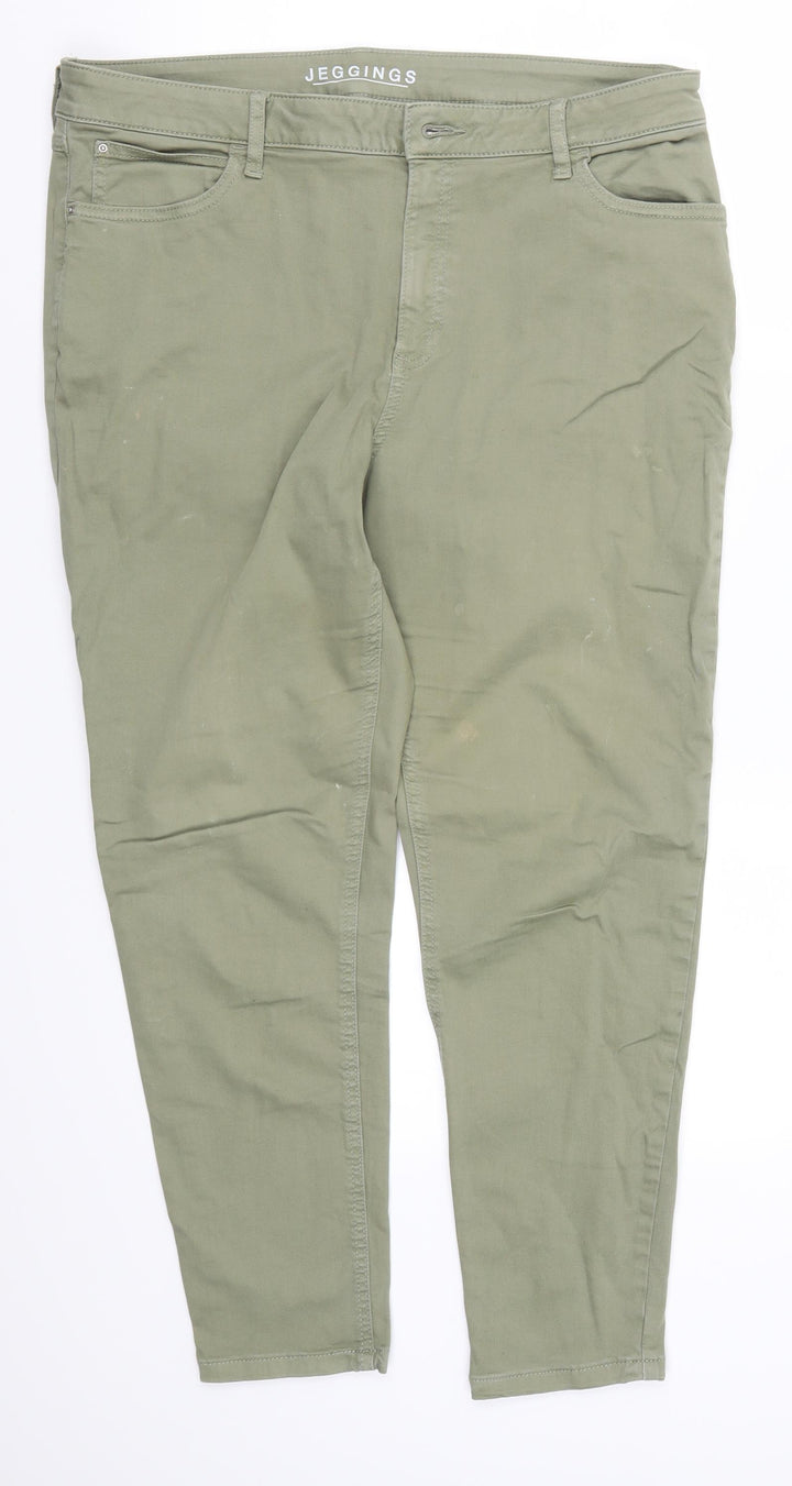 Preworn Womens Green  Denim Jegging Jeans Size 36 in L25 in