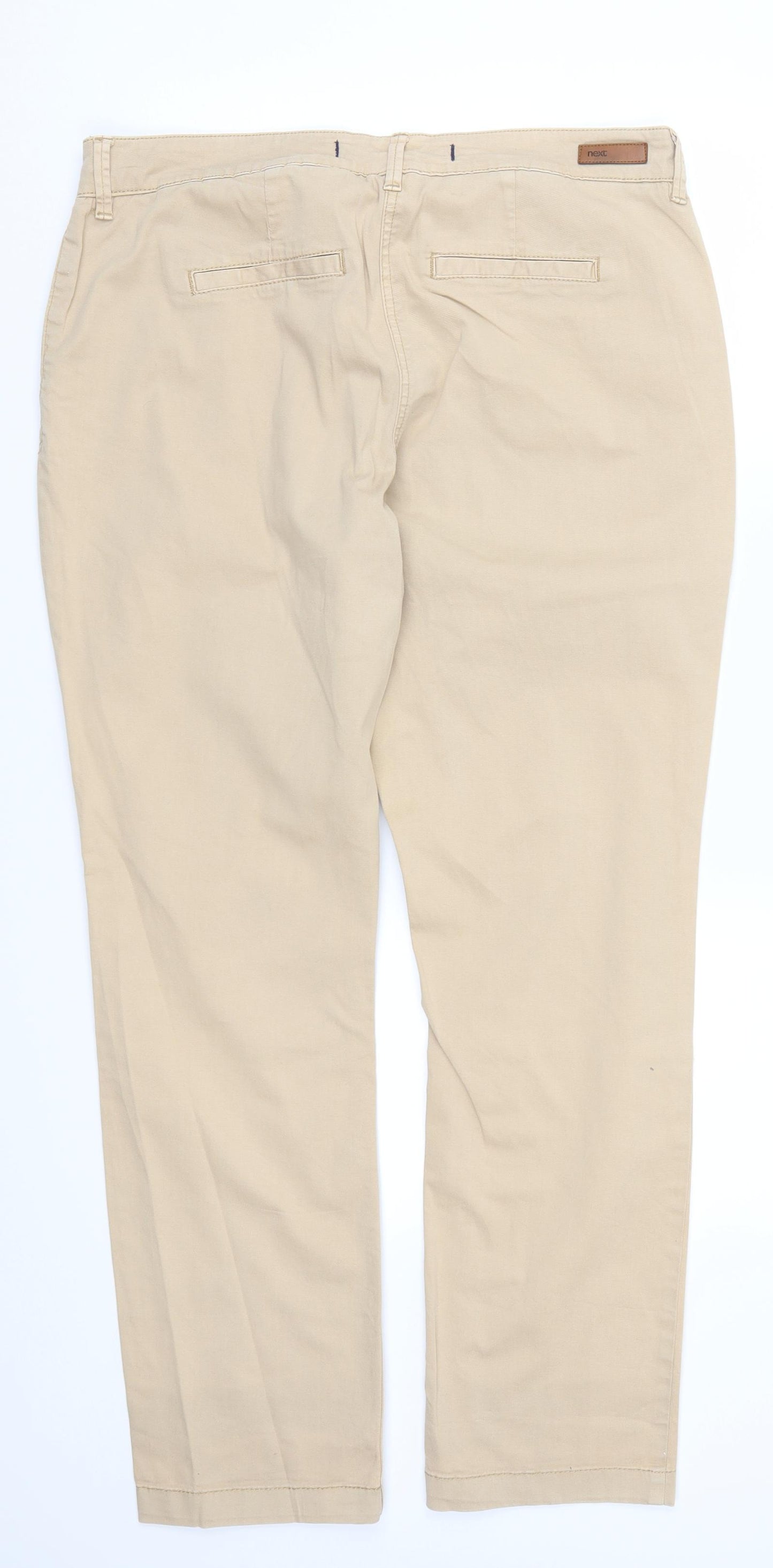NEXT Womens Beige   Chino Trousers Size 14 L28 in