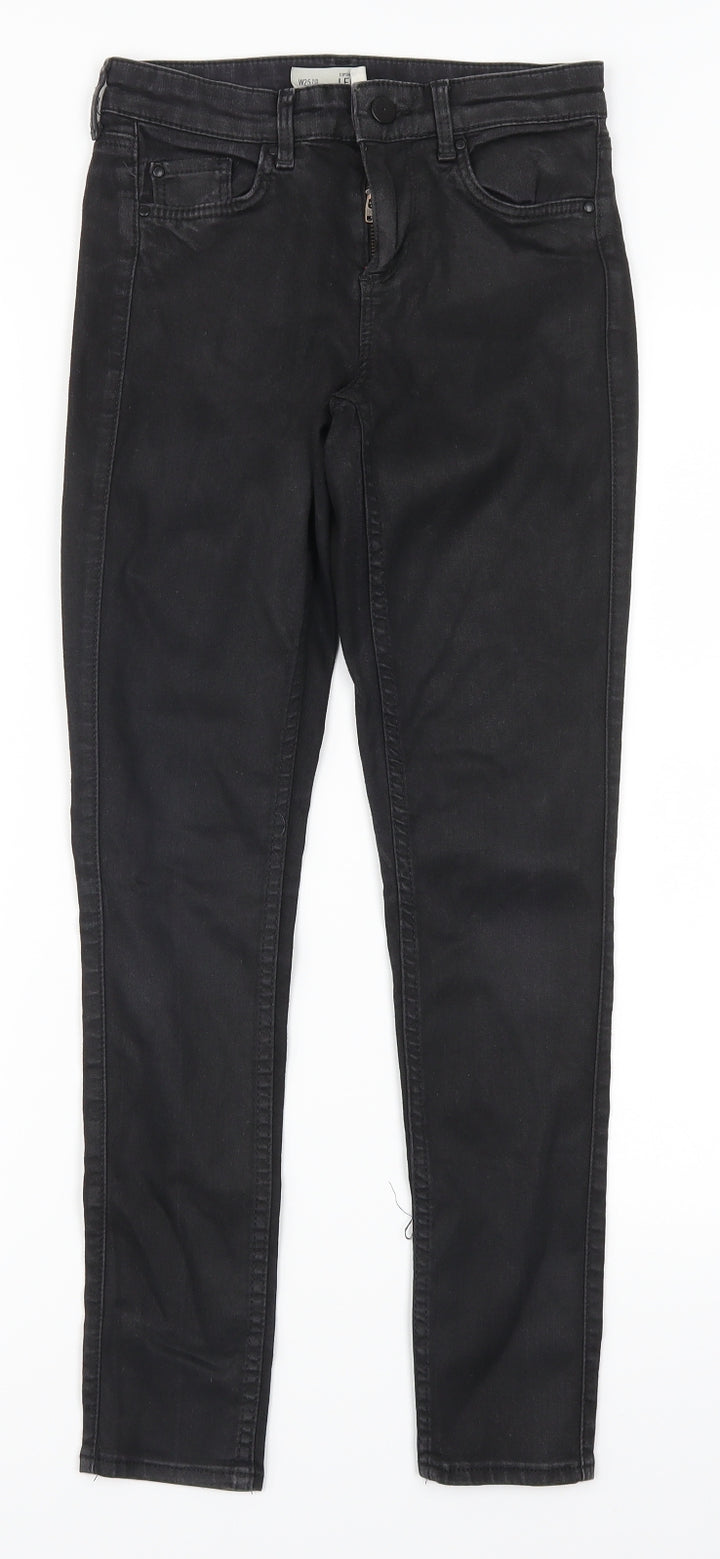 Topshop Womens Black  Denim Skinny Jeans Size 25 in L26 in