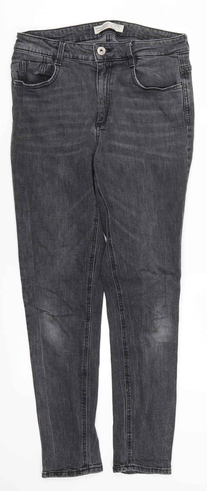 Zara Womens Grey Denim Skinny Jeans Size 10 L26 in