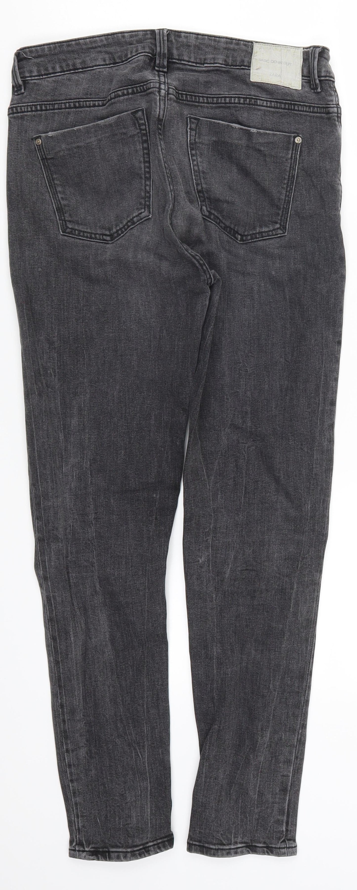 Zara Womens Grey  Denim Skinny Jeans Size 10 L26 in