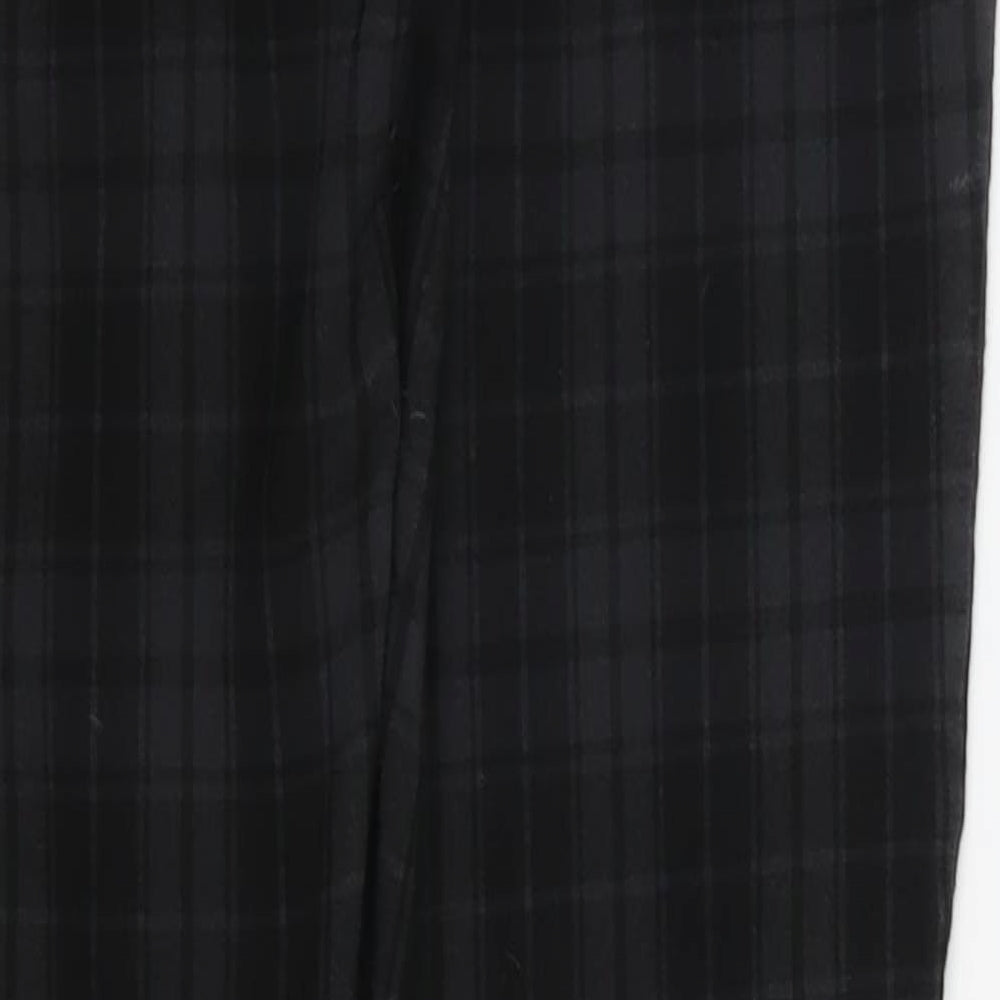 KILLSTAR Womens Grey Check Rayon Trousers  Size 26 in L30 in