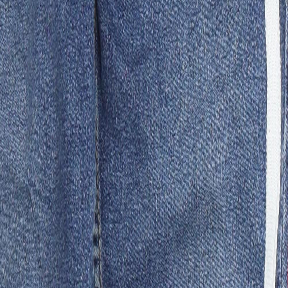 Topshop Womens Blue Striped Denim Skinny Jeans Size 25 in L27 in - Red and White Stripe