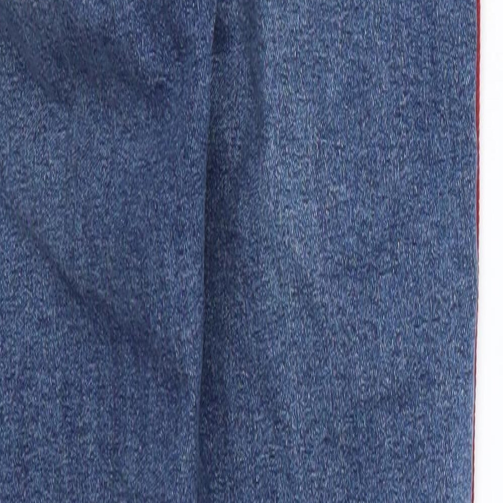 Topshop Womens Blue Striped Denim Skinny Jeans Size 25 in L27 in - Red and White Stripe