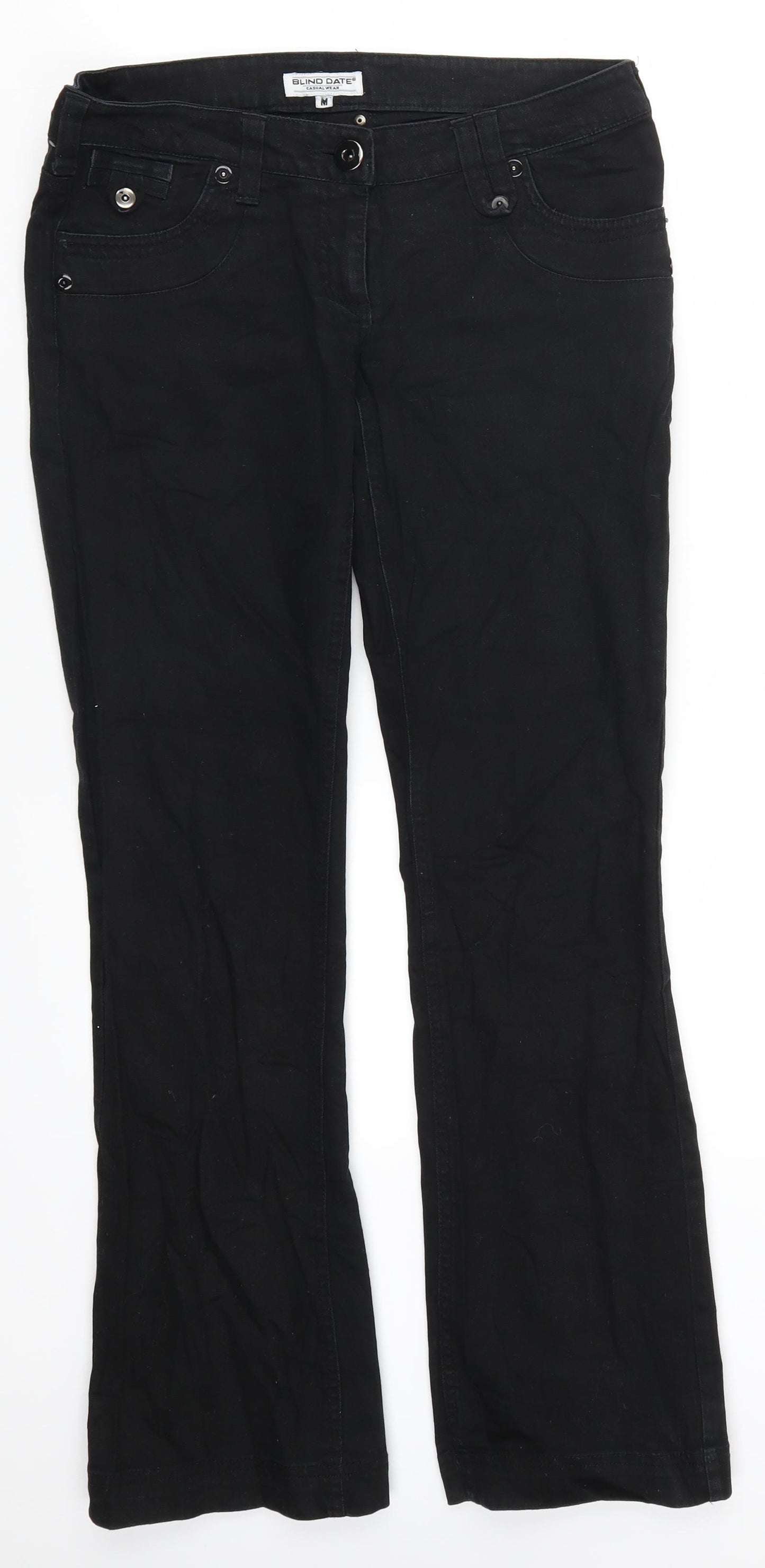 Blind Date Womens Black  Denim Straight Jeans Size M L30 in