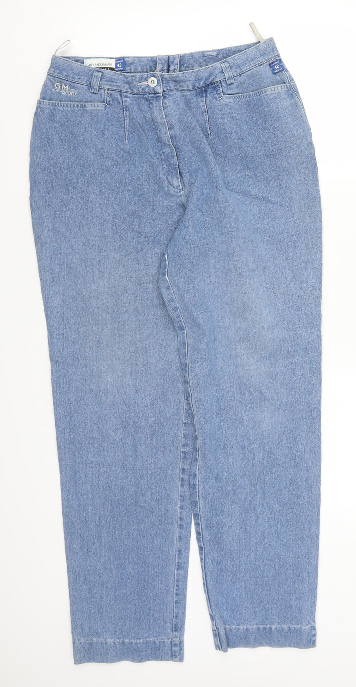 Gaby Mersmann Womens Blue  Denim Straight Jeans Size 14 L28 in