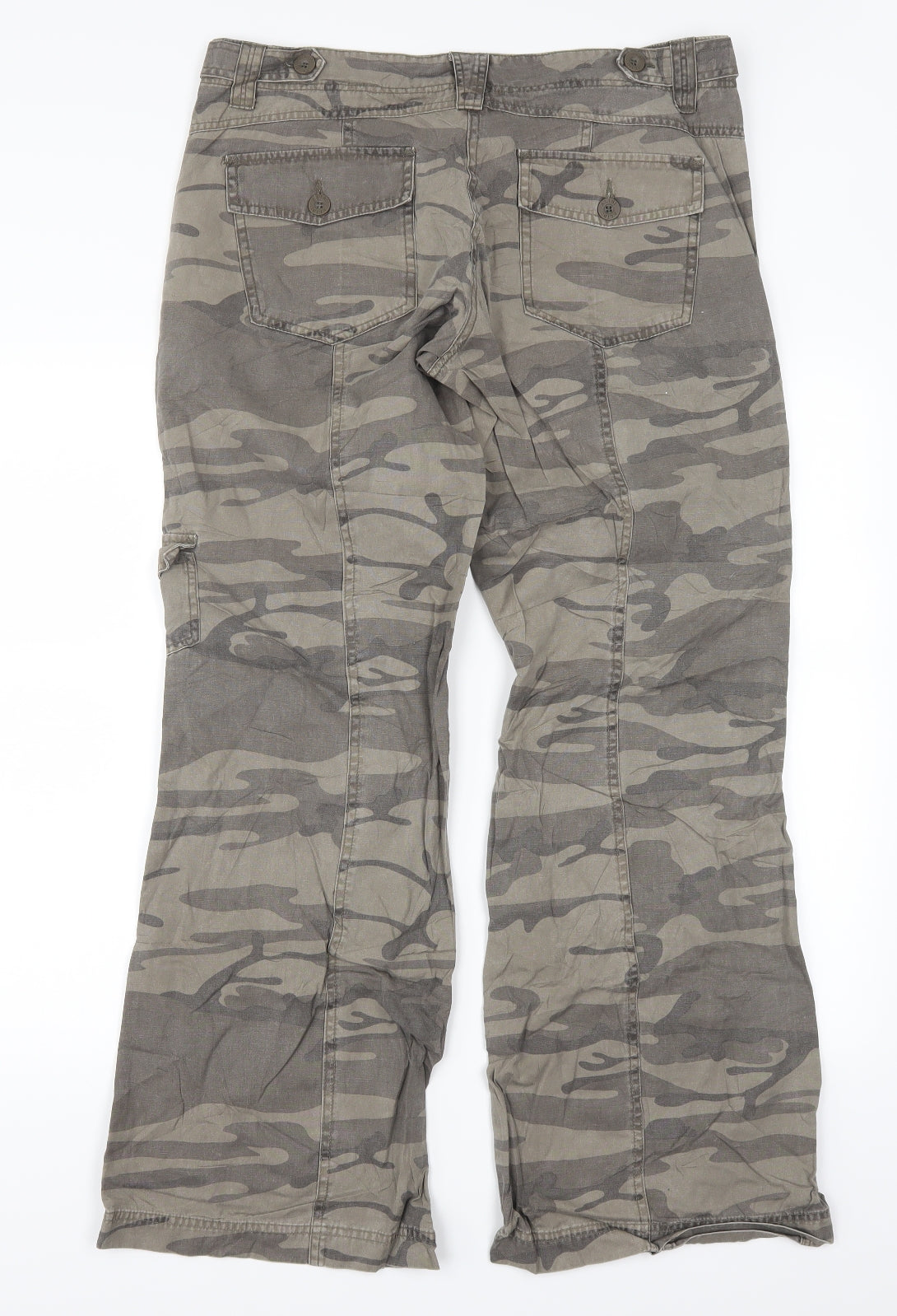 Alibi Womens Green Camouflage  Cargo Trousers Size 12 L31 in