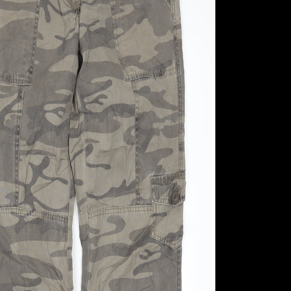 Alibi Womens Green Camouflage  Cargo Trousers Size 12 L31 in