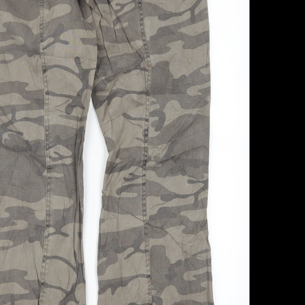Alibi Womens Green Camouflage  Cargo Trousers Size 12 L31 in