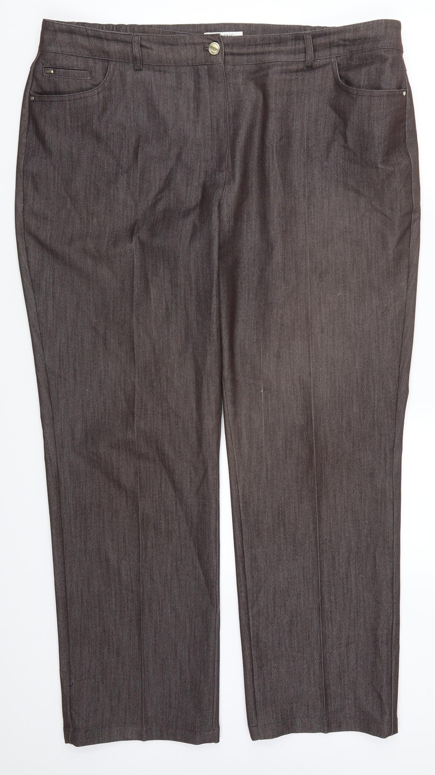 Marks and Spencer Womens Brown   Trousers  Size 18 L28 in