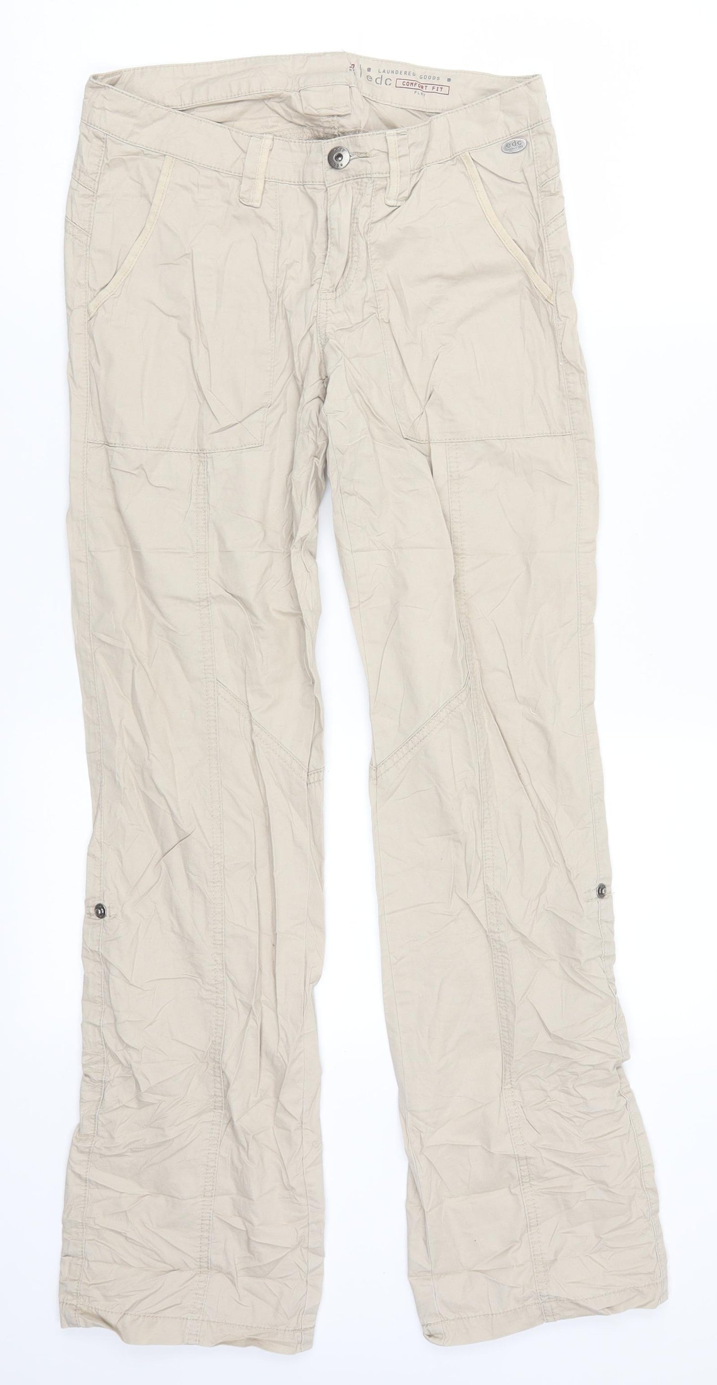 EDC Womens Beige   Cargo Trousers Size 32 L30 in
