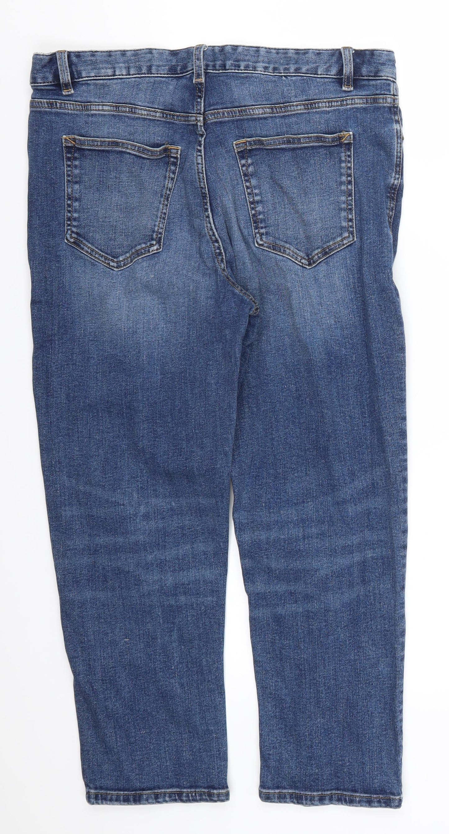 Marks and Spencer Womens Blue  Denim Cropped Jeans Size 12 L22 in