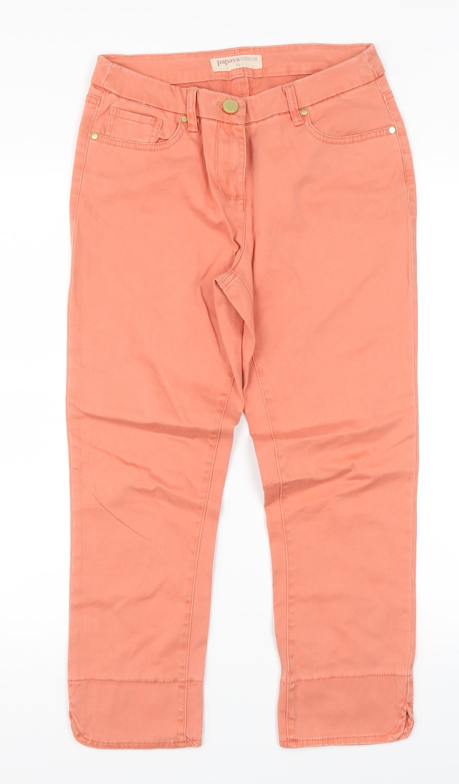 Papaya Womens Orange  Denim Cropped Jeans Size 10 L23 in