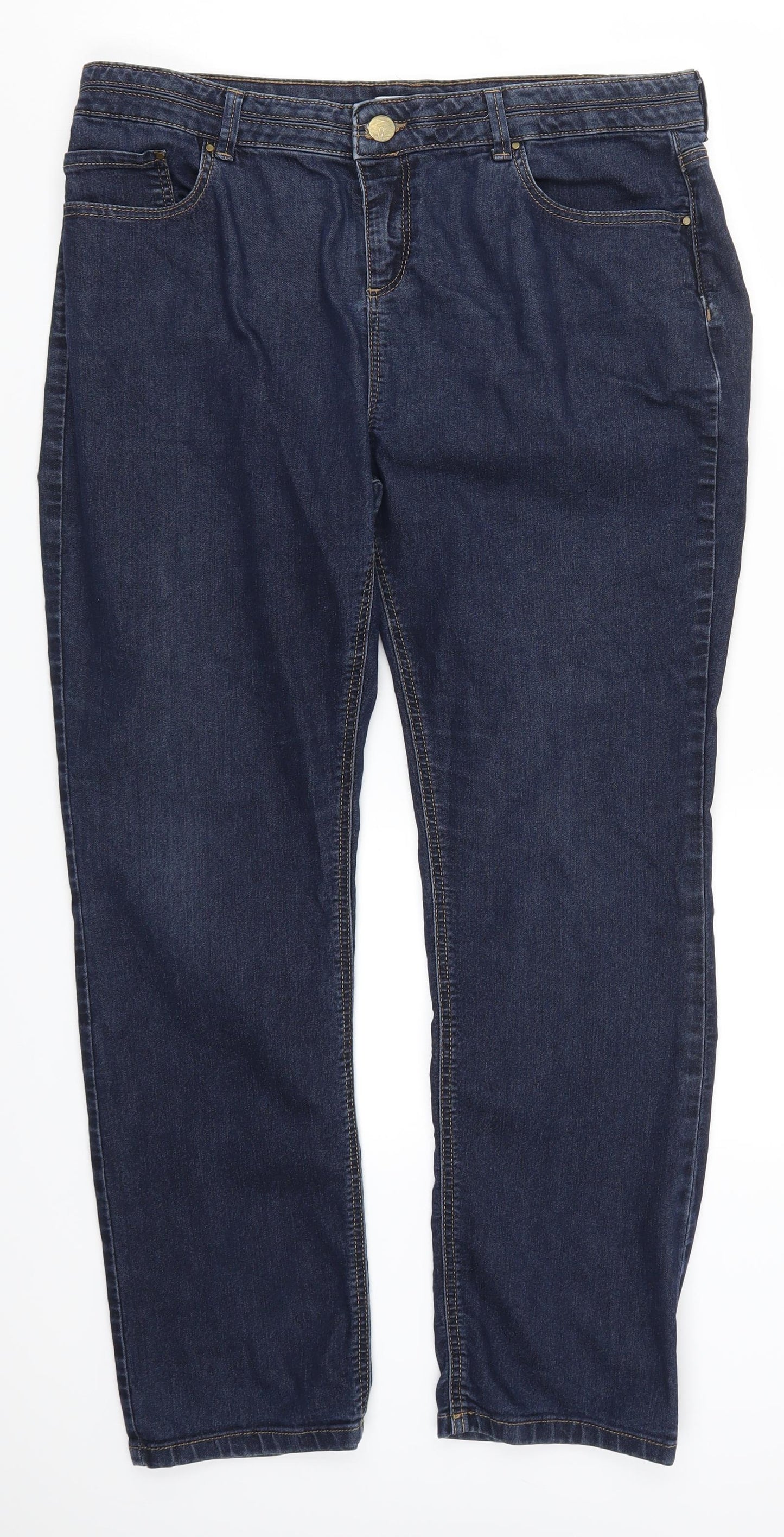 Wallis Womens Blue  Denim Straight Jeans Size 16 L27 in