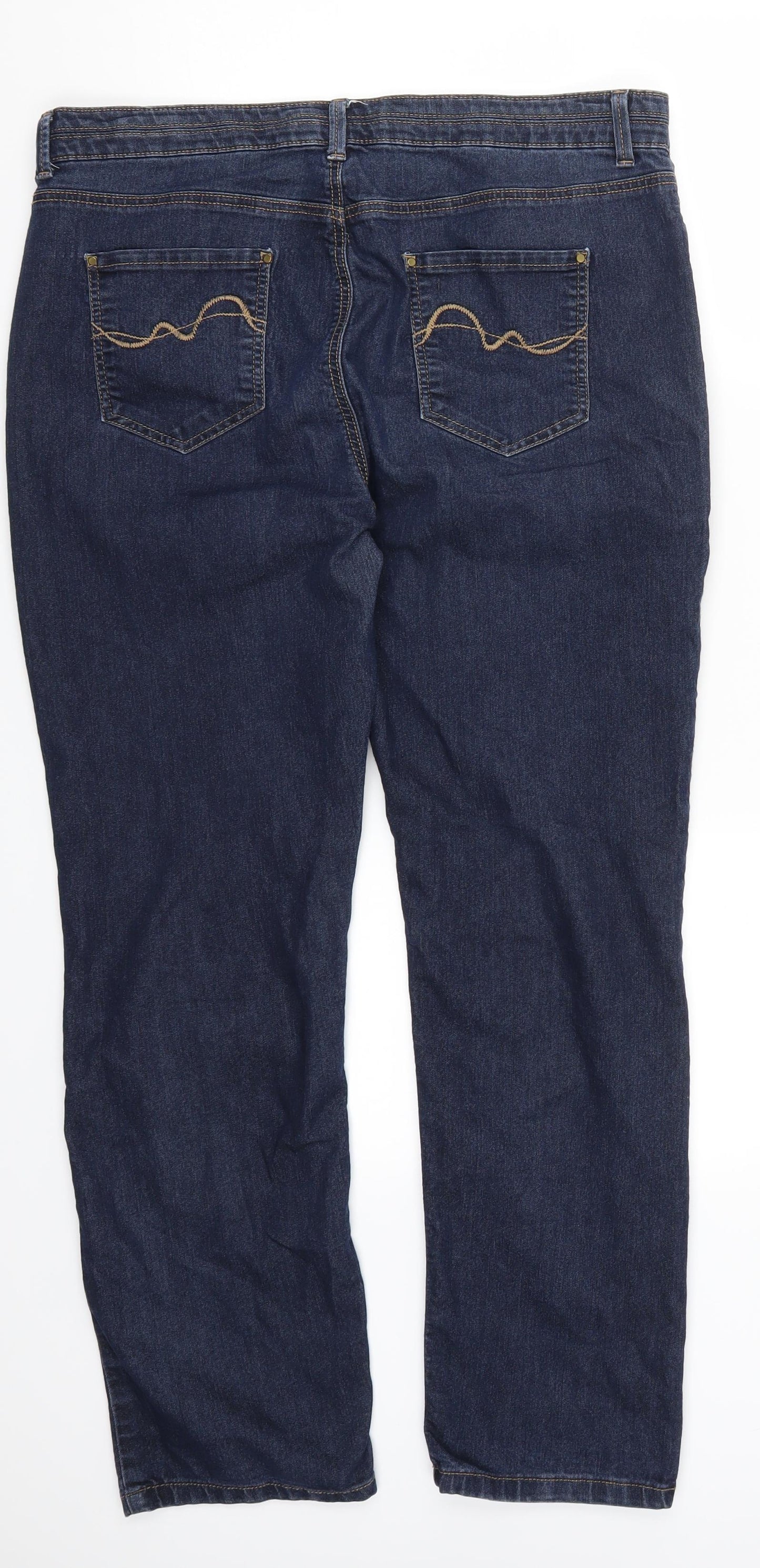 Wallis Womens Blue  Denim Straight Jeans Size 16 L27 in