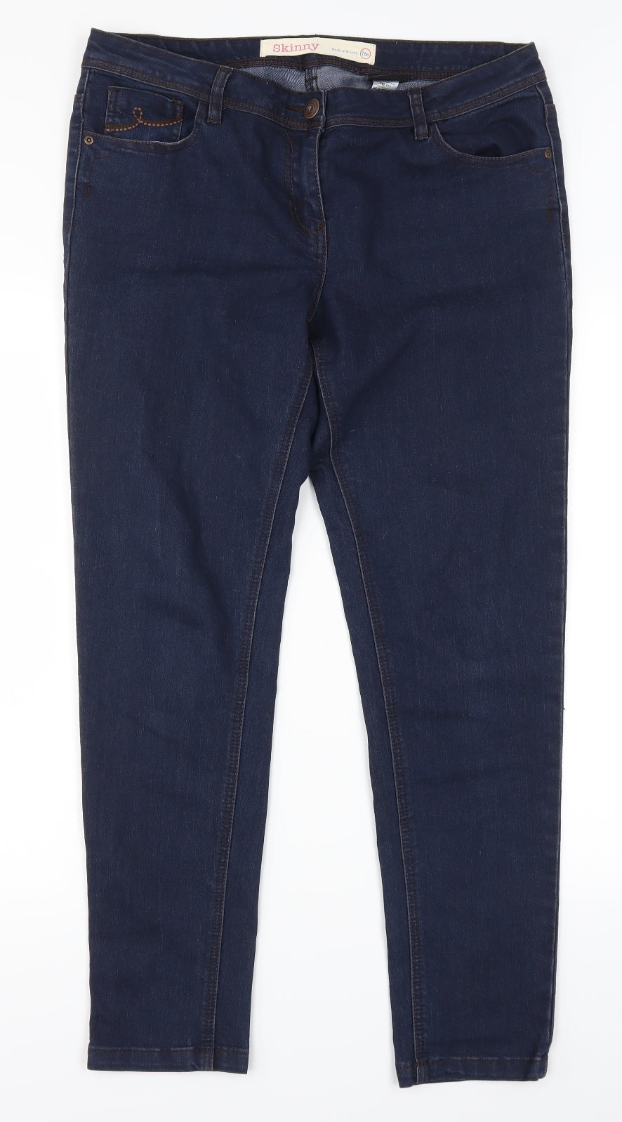 NEXT Womens Blue  Denim Skinny Jeans Size 16 L28 in