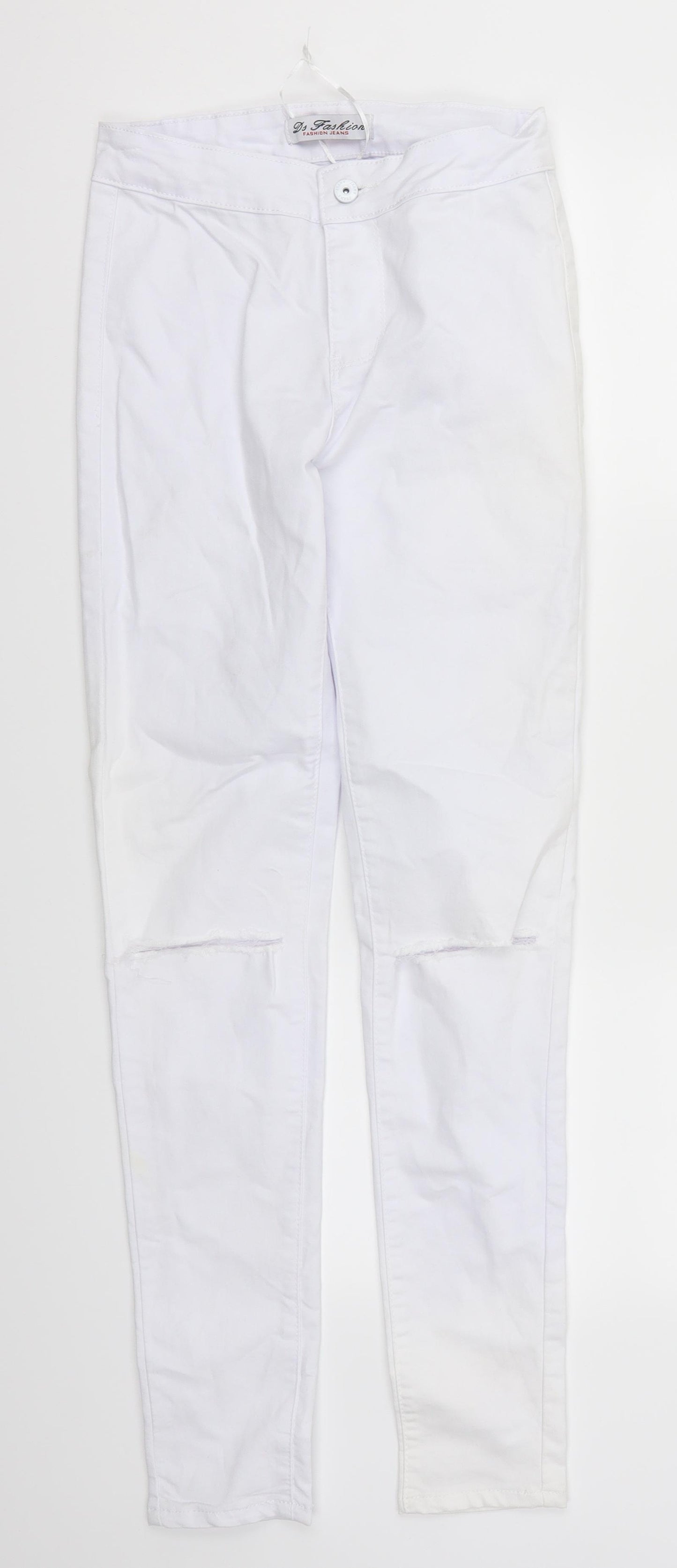 DS Fashion Womens White  Denim Skinny Jeans Size 8 L30 in