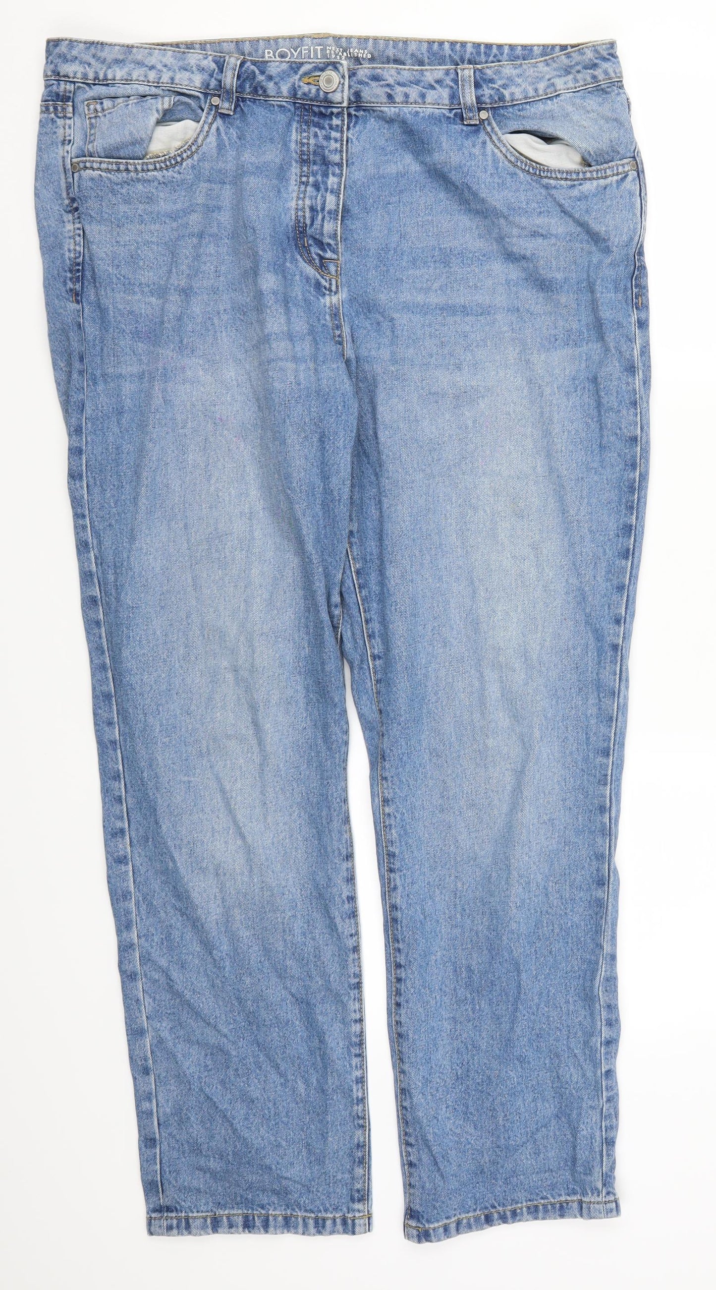 NEXT Womens Blue  Denim Straight Jeans Size 16 L29 in