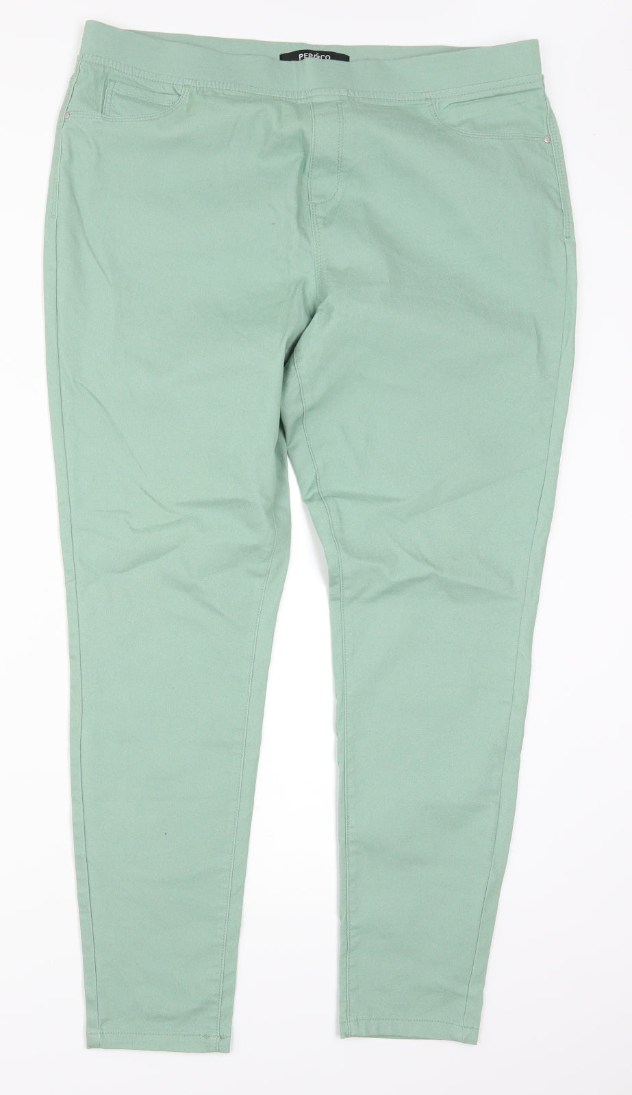 Pep & Co Womens Green  Denim Jegging Jeans Size 16 L27.5 in