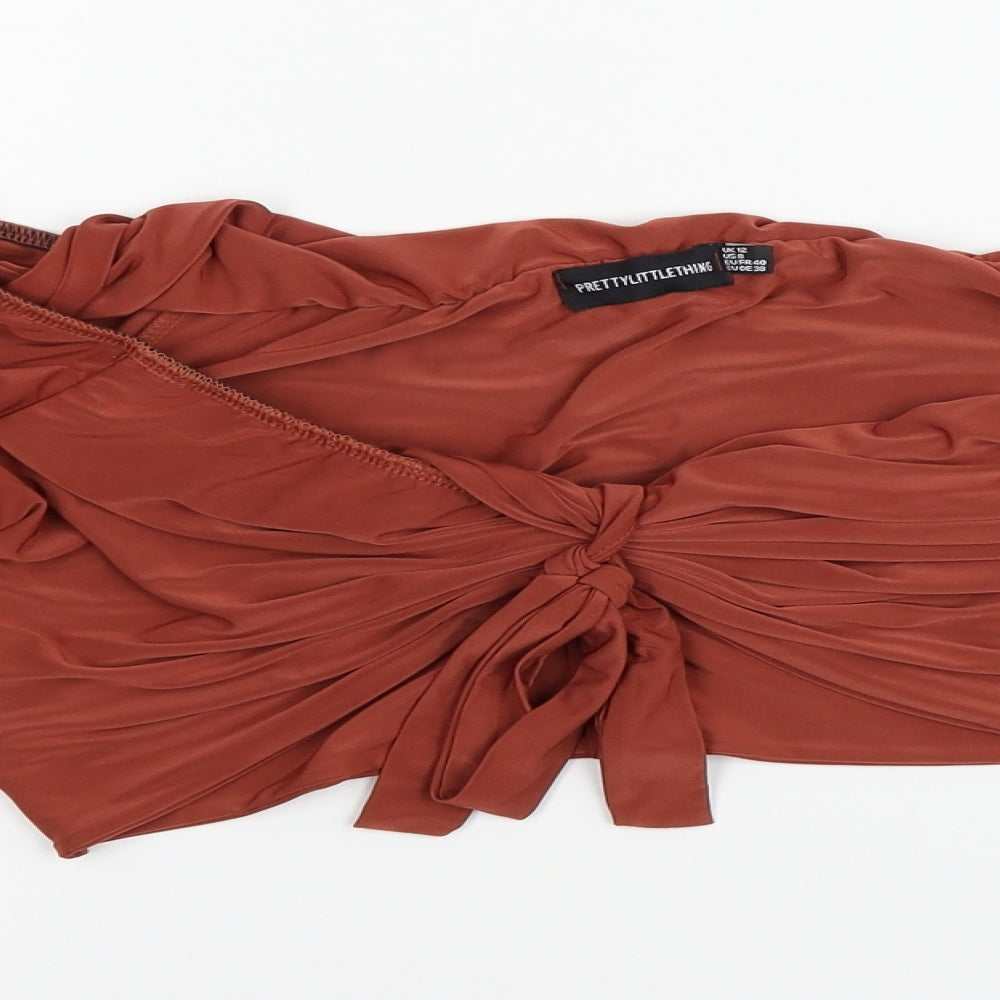 PRETTYLITTLETHING Womens Red   Basic Blouse Size 12