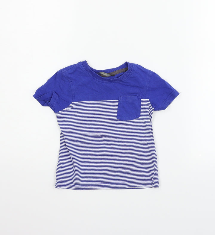 George Boys Blue Striped  Basic T-Shirt Size 12-18 Months