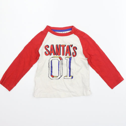 Nutmeg Boys Red   Basic T-Shirt Size 12-18 Months  - santa