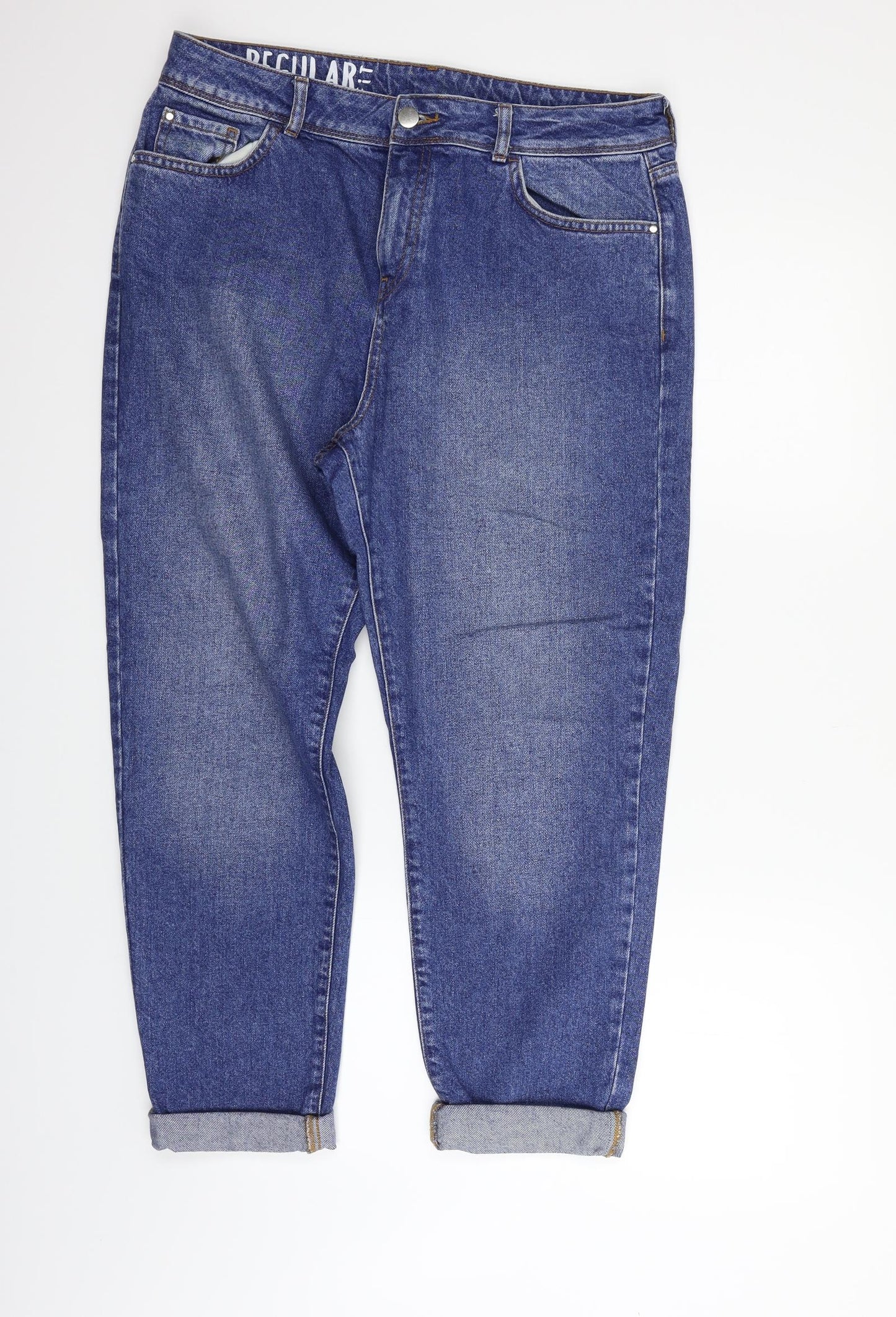 Marks and Spencer Womens Blue   Straight Jeans Size 14 L25 in