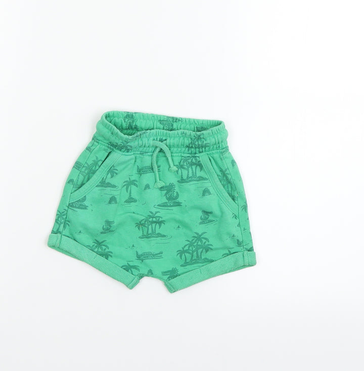 George Boys Green Cropped Trousers Size 12-18 Months