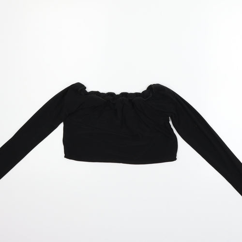 PRETTYLITTLETHING Womens Black   Basic Blouse Size 12