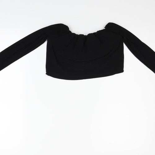 PRETTYLITTLETHING Womens Black   Basic Blouse Size 12