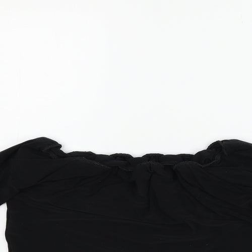 PRETTYLITTLETHING Womens Black   Basic Blouse Size 12