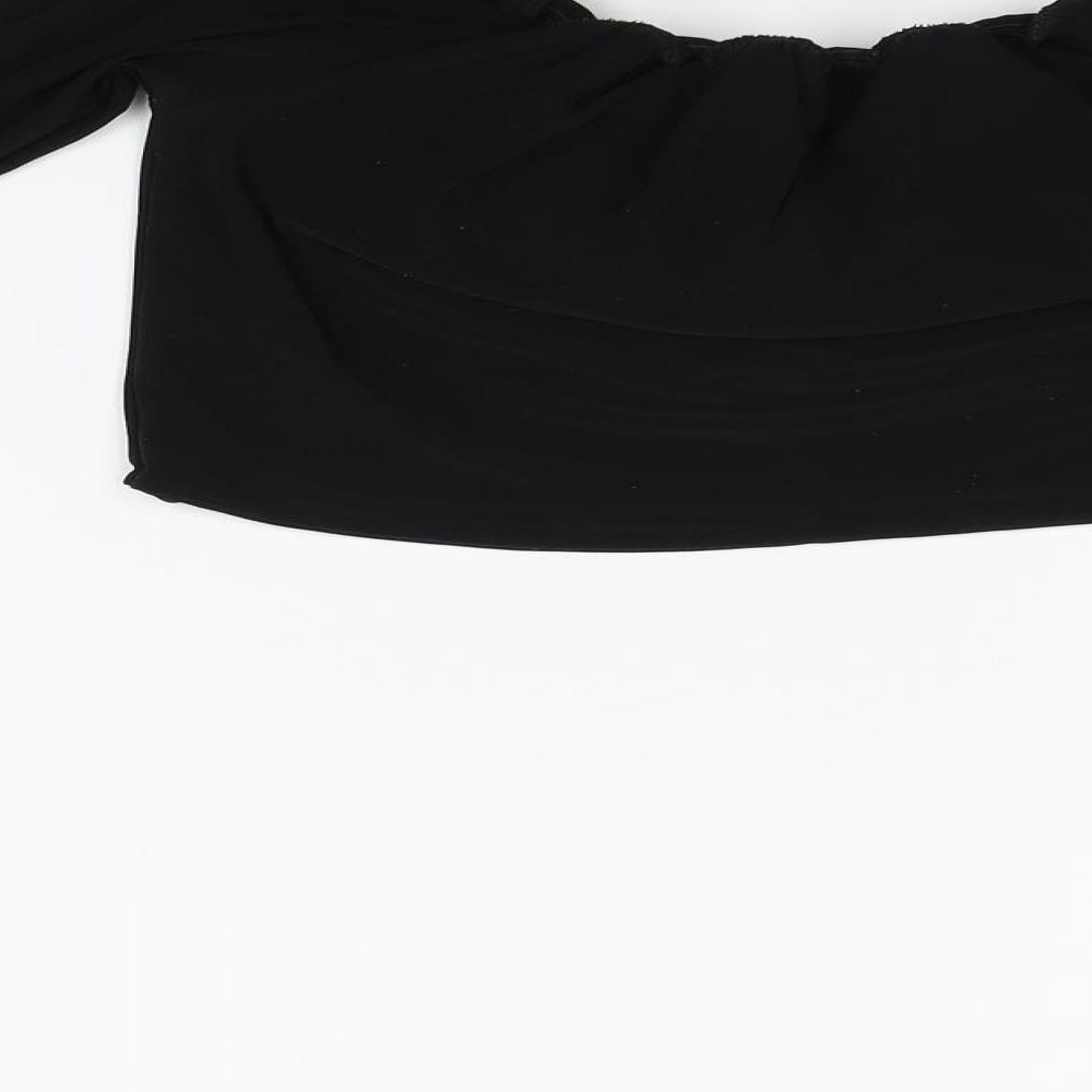 PRETTYLITTLETHING Womens Black   Basic Blouse Size 12