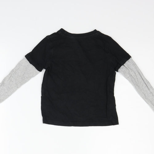 George Girls Black   Basic T-Shirt Size 2-3 Years