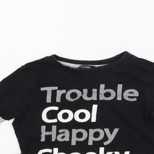 George Girls Black   Basic T-Shirt Size 2-3 Years