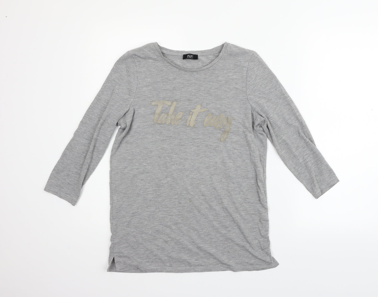 F&F Womens Grey   Basic T-Shirt Size 6