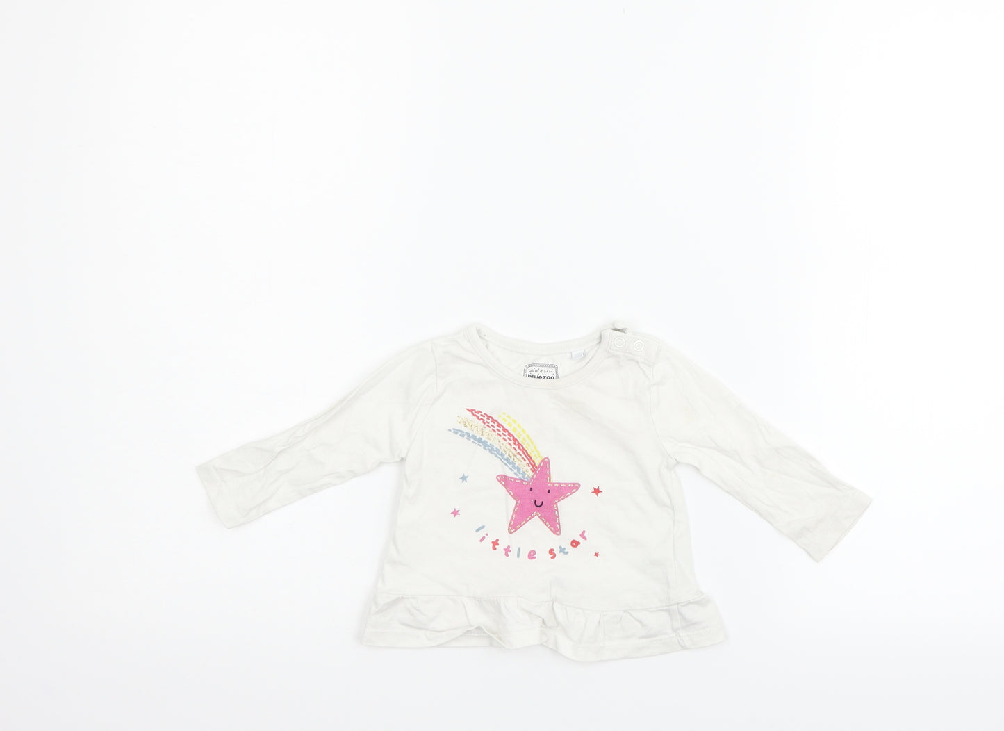 Blue Zoo Boys White   Basic T-Shirt Size 3-6 Months  - STAR