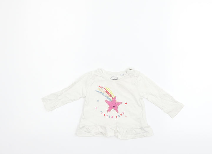 Blue Zoo Boys White   Basic T-Shirt Size 3-6 Months  - STAR