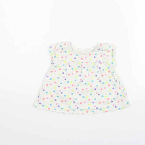 NEXT Boys White Polka Dot  Basic T-Shirt Size 6-9 Months