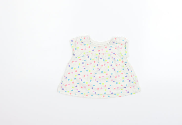 NEXT Boys White Polka Dot  Basic T-Shirt Size 6-9 Months