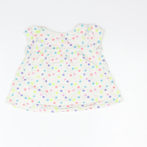 NEXT Boys White Polka Dot  Basic T-Shirt Size 6-9 Months