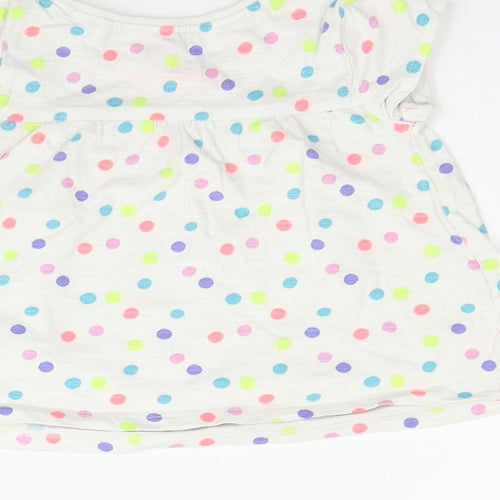 NEXT Boys White Polka Dot  Basic T-Shirt Size 6-9 Months
