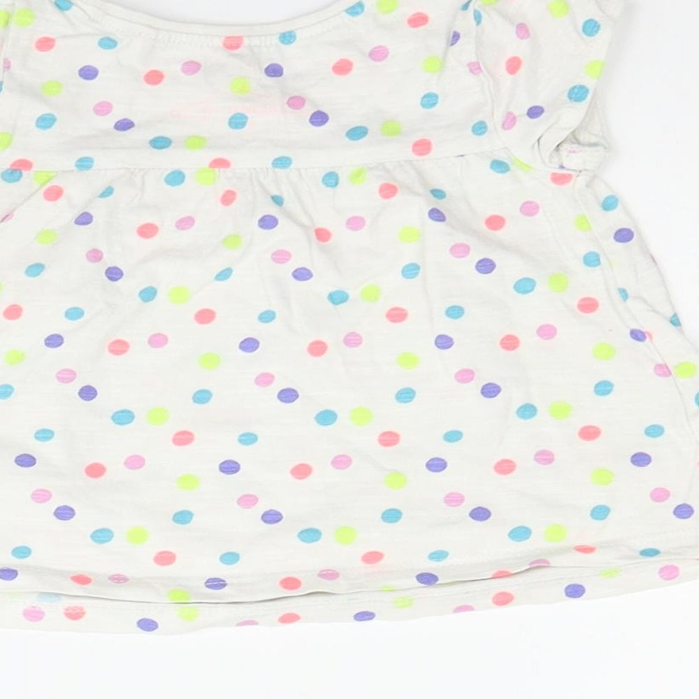 NEXT Boys White Polka Dot  Basic T-Shirt Size 6-9 Months